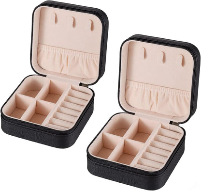 Travel Jewelry Case 2 Pack Mini Travel jewelry Box Portable Organizer Women Girls Gift Box for Rings Earrings Necklaces Bracelets