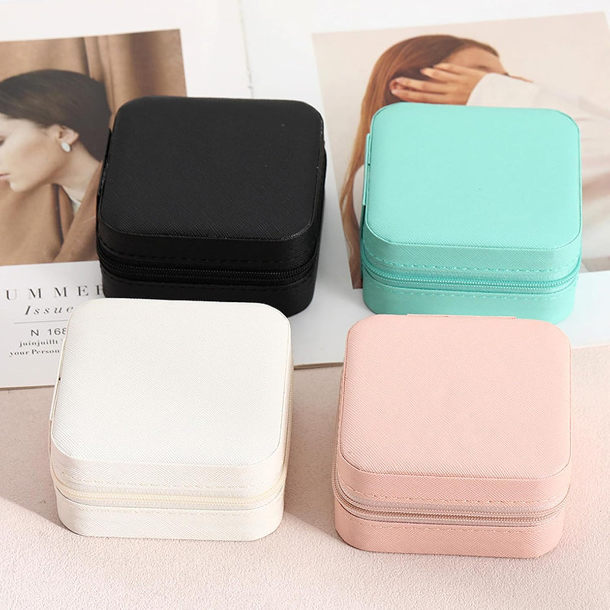 Travel Jewelry Case 2 Pack Mini Travel jewelry Box Portable Organizer Women Girls Gift Box for Rings Earrings Necklaces Bracelets