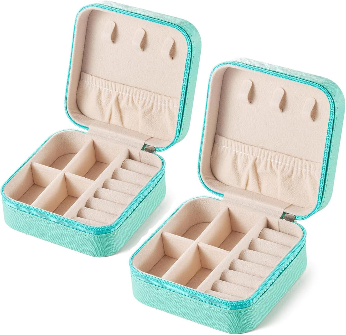 Travel Jewelry Case 2 Pack Mini Travel jewelry Box Portable Organizer Women Girls Gift Box for Rings Earrings Necklaces Bracelets