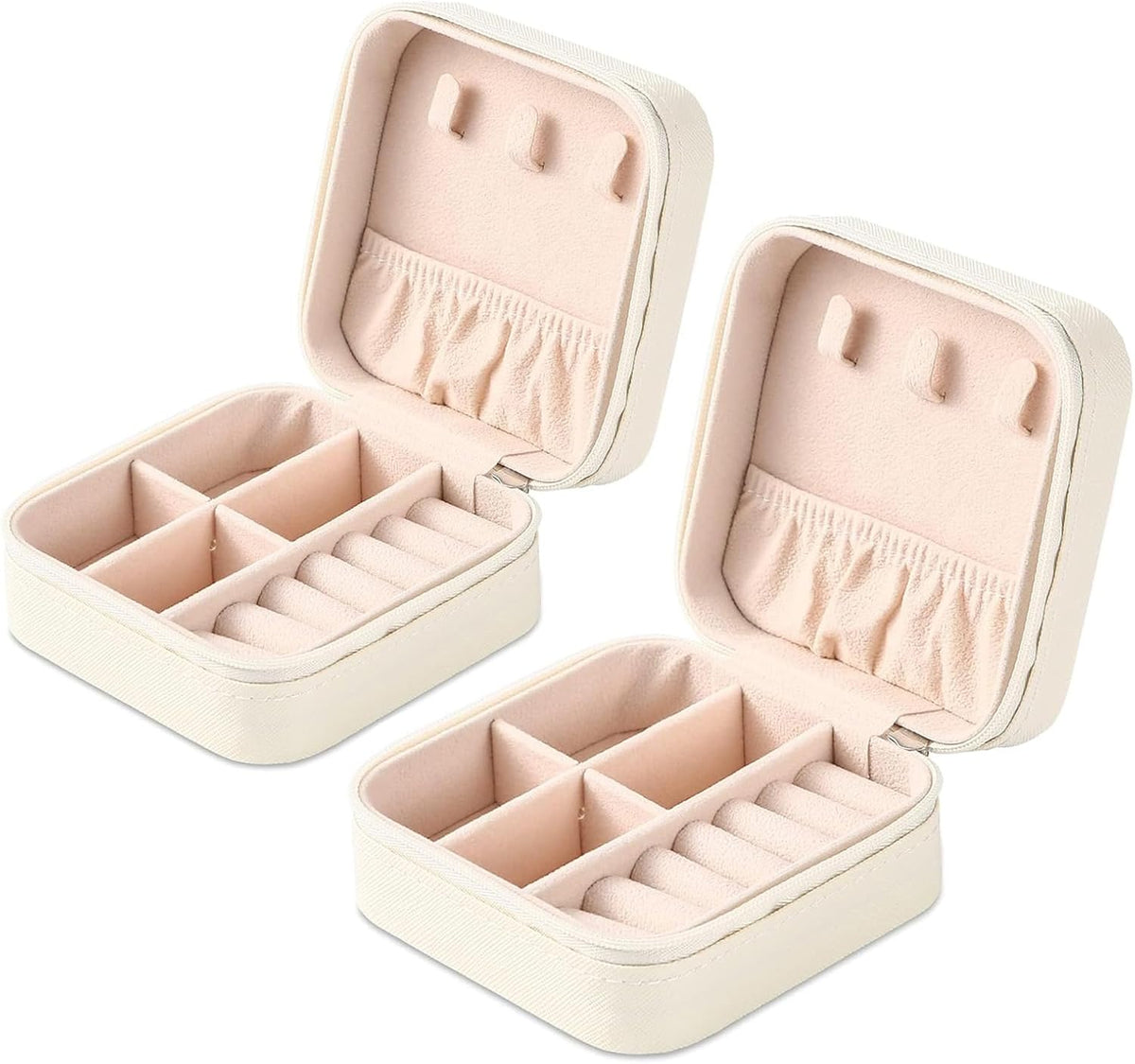 Travel Jewelry Case 2 Pack Mini Travel jewelry Box Portable Organizer Women Girls Gift Box for Rings Earrings Necklaces Bracelets