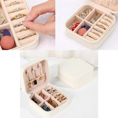Travel Jewelry Case 2 Pack Mini Travel jewelry Box Portable Organizer Women Girls Gift Box for Rings Earrings Necklaces Bracelets