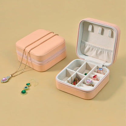Travel Jewelry Case 2 Pack Mini Travel jewelry Box Portable Organizer Women Girls Gift Box for Rings Earrings Necklaces Bracelets