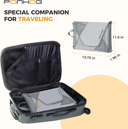 Garment Folder - Original Garment Packing Folder Premium Travel Garment Bag Foldable Clothes Shirt Bags Luggage Accessory with Wrinkle-Free Folding Board and Compression Wings Grey