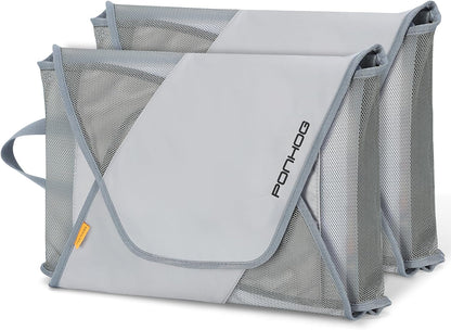 Garment Folder - Original Garment Packing Folder Premium Travel Garment Bag Foldable Clothes Shirt Bags Luggage Accessory with Wrinkle-Free Folding Board and Compression Wings Grey