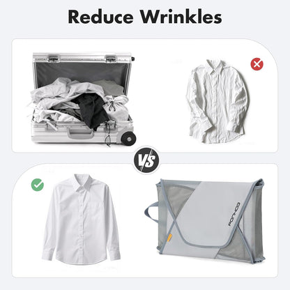 Garment Folder - Original Garment Packing Folder Premium Travel Garment Bag Foldable Clothes Shirt Bags Luggage Accessory with Wrinkle-Free Folding Board and Compression Wings Grey