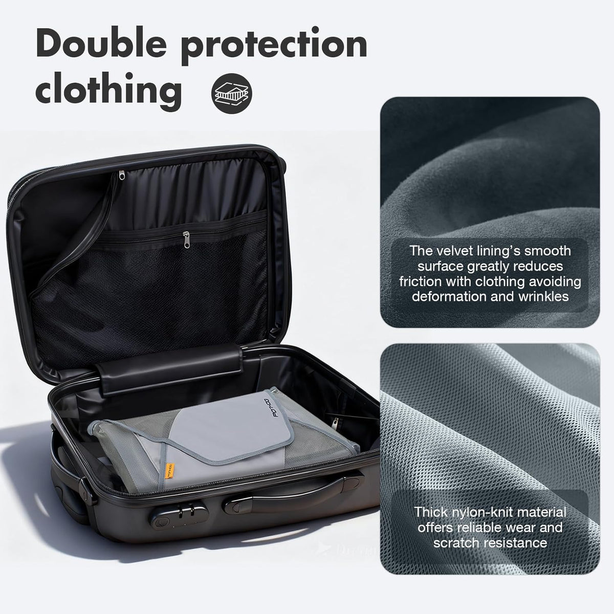 Garment Folder - Original Garment Packing Folder Premium Travel Garment Bag Foldable Clothes Shirt Bags Luggage Accessory with Wrinkle-Free Folding Board and Compression Wings Grey