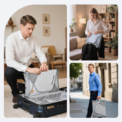 Garment Folder - Original Garment Packing Folder Premium Travel Garment Bag Foldable Clothes Shirt Bags Luggage Accessory with Wrinkle-Free Folding Board and Compression Wings Grey