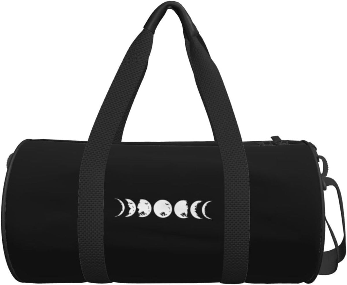 Moon Phases Convertible Garment Bag with Shoulder Strap, Carry on Garment Duffel Bag for Men Women - Rolling Foldable for Travel Luggage Bags (Black)