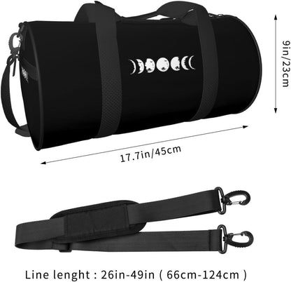 Moon Phases Convertible Garment Bag with Shoulder Strap, Carry on Garment Duffel Bag for Men Women - Rolling Foldable for Travel Luggage Bags (Black)