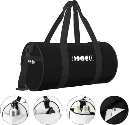 Moon Phases Convertible Garment Bag with Shoulder Strap, Carry on Garment Duffel Bag for Men Women - Rolling Foldable for Travel Luggage Bags (Black)
