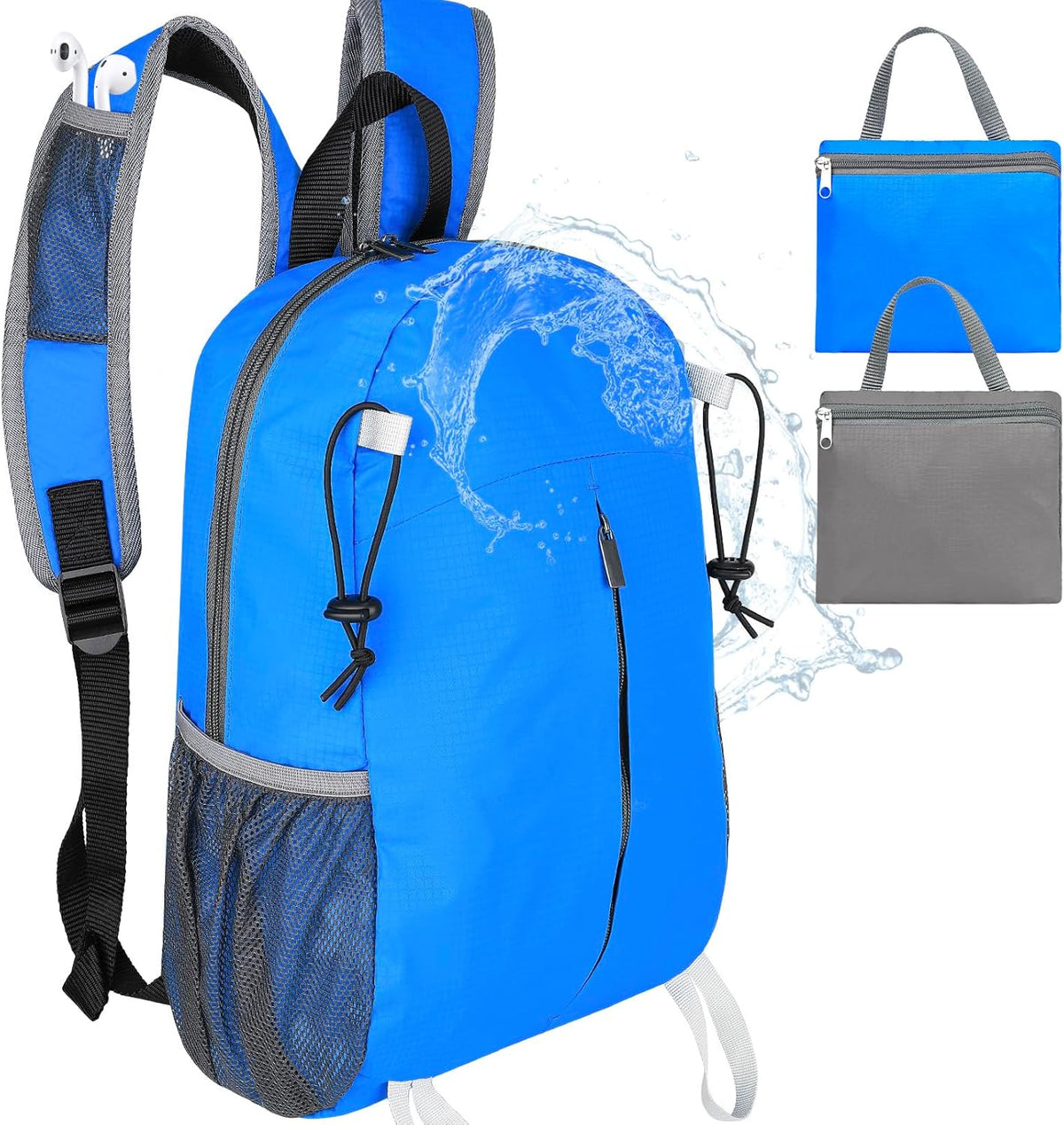 15L Lightweight Packable Hiking Daypack, Water Resistant Foldable Daypack for Travel Outdoor, Ultra Backpack for Men Women (Blue)