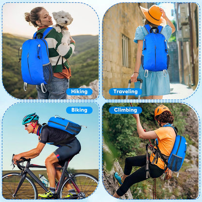 15L Lightweight Packable Hiking Daypack, Water Resistant Foldable Daypack for Travel Outdoor, Ultra Backpack for Men Women (Blue)