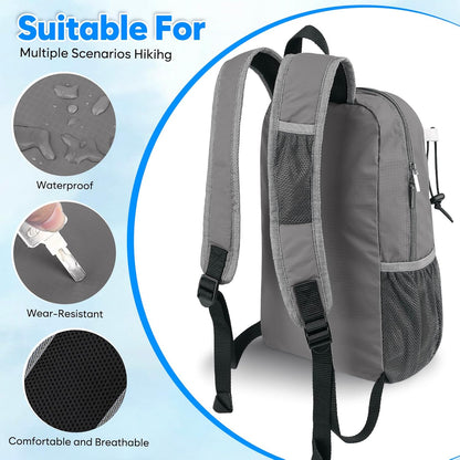 15L Lightweight Packable Hiking Daypack, Water Resistant Foldable Daypack for Travel Outdoor, Ultra Backpack for Men Women (Blue)
