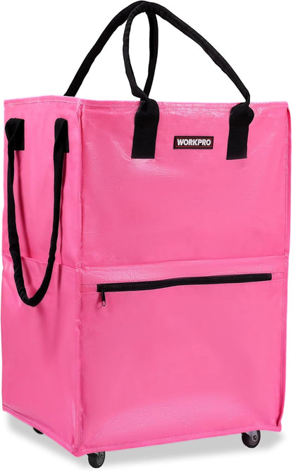 Large Rolling Grocery Bag, 36-Gallon Tote with 5 Wheels, 110 lbs Capacity, Dual Carry, Wide Zipper & Extra Storage for Shopping, Laundry & Moving