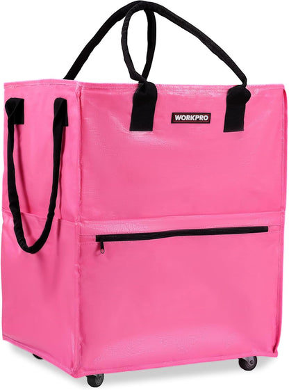 Large Rolling Grocery Bag, 36-Gallon Tote with 5 Wheels, 110 lbs Capacity, Dual Carry, Wide Zipper & Extra Storage for Shopping, Laundry & Moving