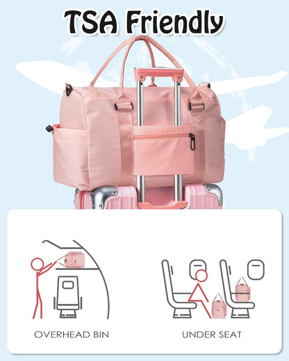 Duffel Bag for Girls Women, Birthday Gifts for Girls Kid Teen Adult, Initial Sport Duffel Bag for Travel, Gym, Dance, Weekender, Overnight, with Shoe Compartment & Water Resistant