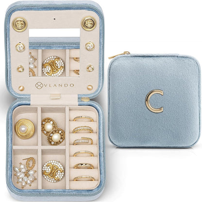 Travel Jewelry Organizer for Women - Necklace, Earring & Ring Organizer - Blue