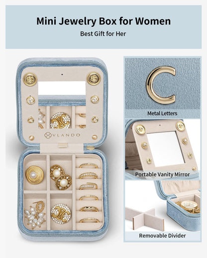 Travel Jewelry Organizer for Women - Necklace, Earring & Ring Organizer - Blue