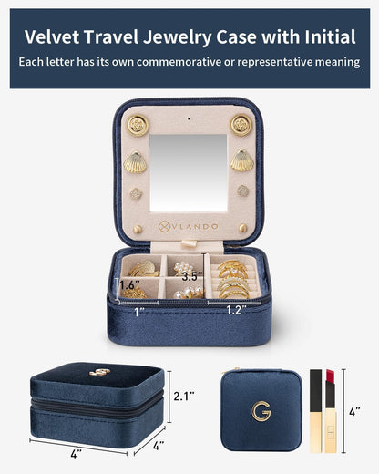 Travel Jewelry Organizer for Women - Necklace, Earring & Ring Organizer - Blue