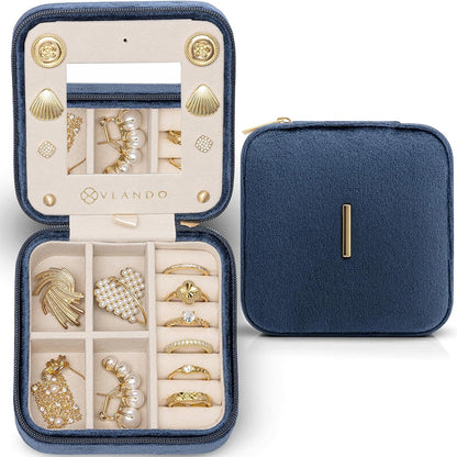 Travel Jewelry Organizer for Women - Necklace, Earring & Ring Organizer - Blue