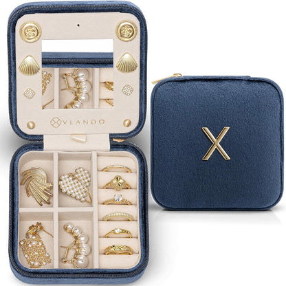 Travel Jewelry Organizer for Women - Necklace, Earring & Ring Organizer - Blue
