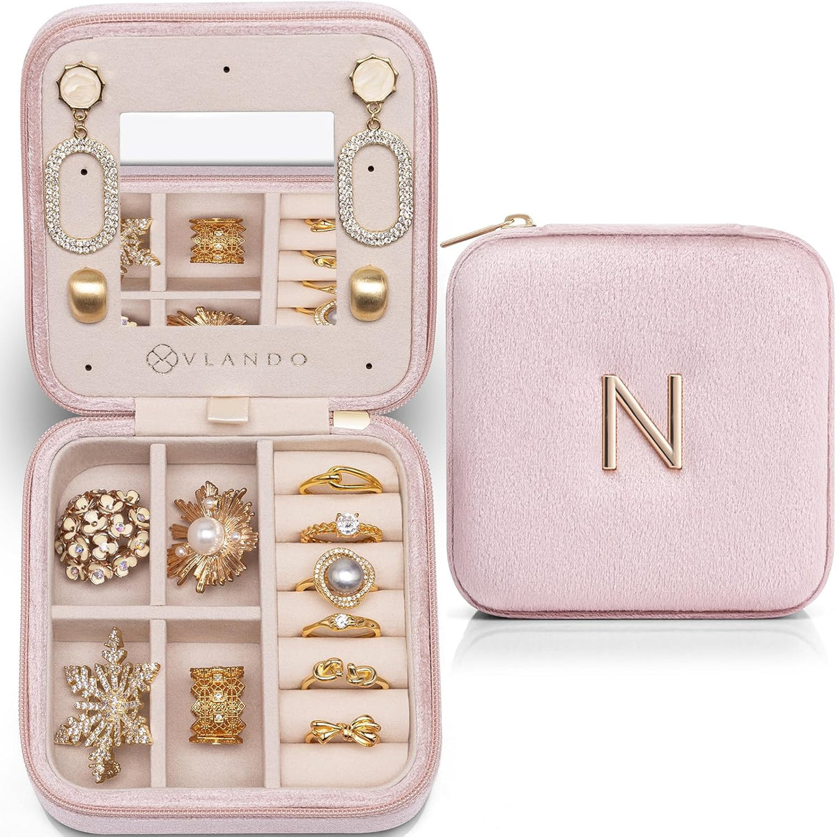 Travel Jewelry Organizer for Women - Necklace, Earring & Ring Organizer - Blue