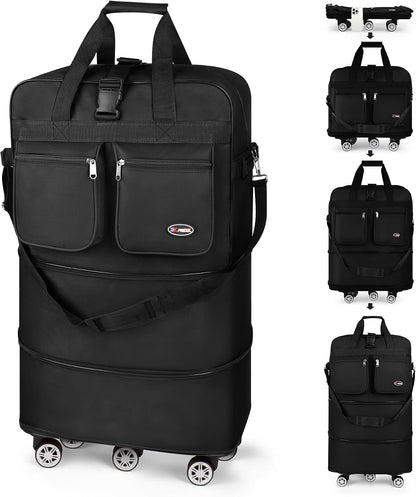 30''36''40''Rolling Duffle Bag with Wheels,Expandable Duffle Bag for Travel for Men Women,Foldable#40''Grey