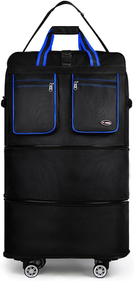30''36''40''Rolling Duffle Bag with Wheels,Expandable Duffle Bag for Travel for Men Women,Foldable#40''Grey