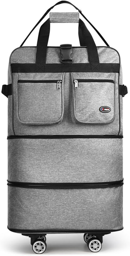 30''36''40''Rolling Duffle Bag with Wheels,Expandable Duffle Bag for Travel for Men Women,Foldable#40''Grey