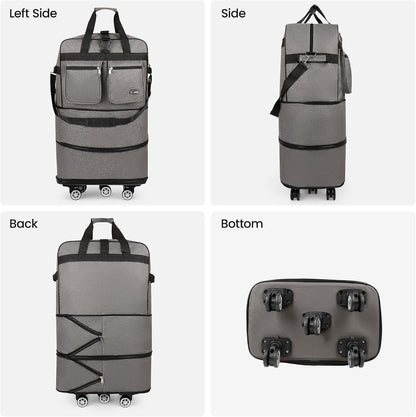 30''36''40''Rolling Duffle Bag with Wheels,Expandable Duffle Bag for Travel for Men Women,Foldable#40''Grey