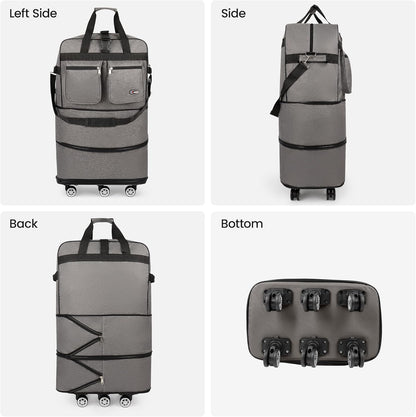 30''36''40''Rolling Duffle Bag with Wheels,Expandable Duffle Bag for Travel for Men Women,Foldable#40''Grey