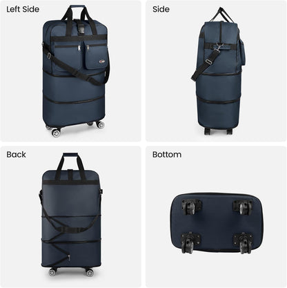 30''36''40''Rolling Duffle Bag with Wheels,Expandable Duffle Bag for Travel for Men Women,Foldable#40''Grey