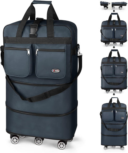 30''36''40''Rolling Duffle Bag with Wheels,Expandable Duffle Bag for Travel for Men Women,Foldable#40''Grey