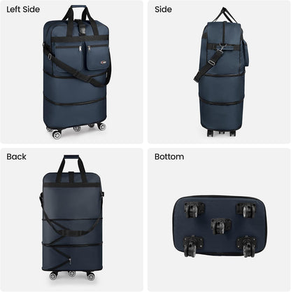 30''36''40''Rolling Duffle Bag with Wheels,Expandable Duffle Bag for Travel for Men Women,Foldable#40''Grey
