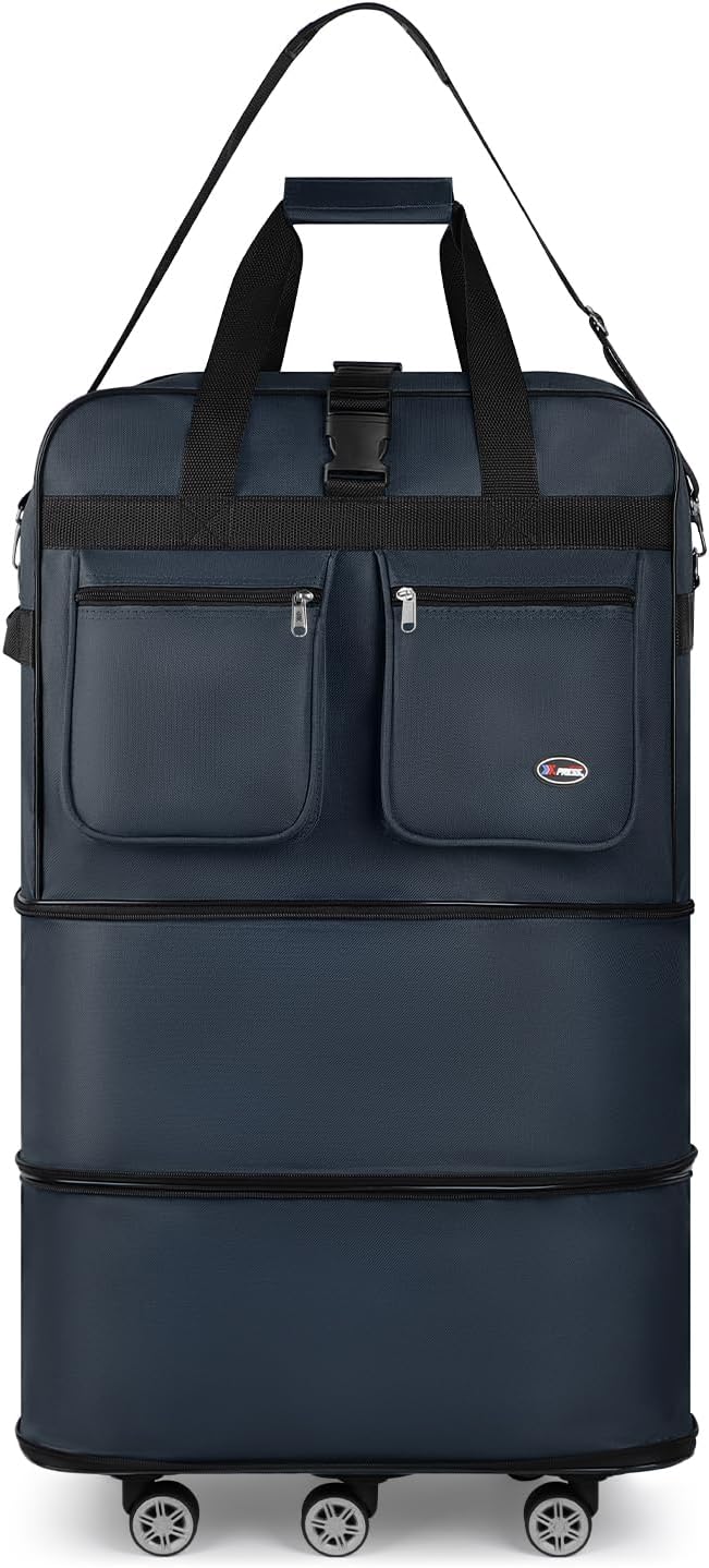 30''36''40''Rolling Duffle Bag with Wheels,Expandable Duffle Bag for Travel for Men Women,Foldable#40''Grey