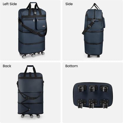 30''36''40''Rolling Duffle Bag with Wheels,Expandable Duffle Bag for Travel for Men Women,Foldable#40''Grey