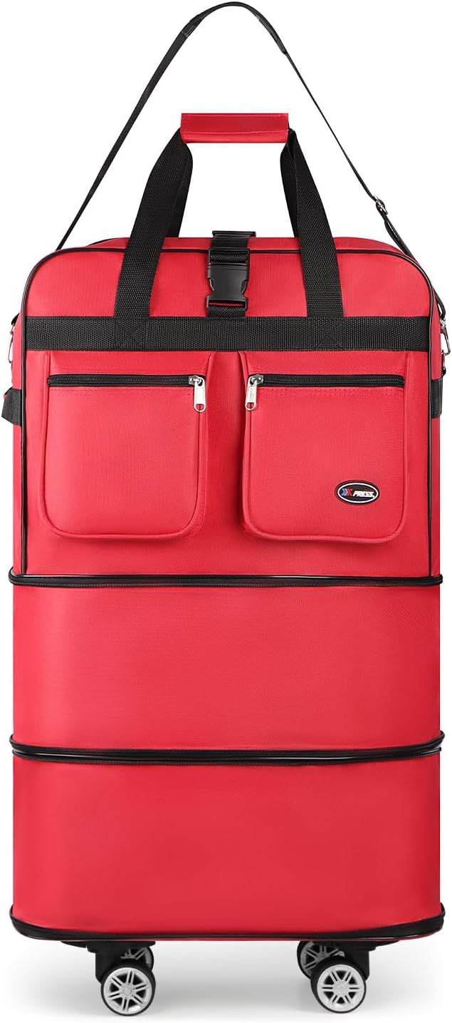30''36''40''Rolling Duffle Bag with Wheels,Expandable Duffle Bag for Travel for Men Women,Foldable#40''Grey