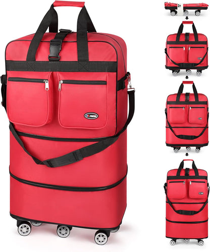 30''36''40''Rolling Duffle Bag with Wheels,Expandable Duffle Bag for Travel for Men Women,Foldable#40''Grey