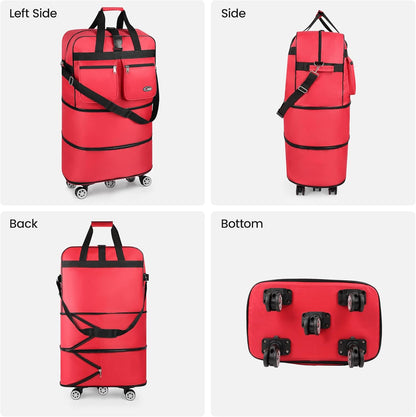 30''36''40''Rolling Duffle Bag with Wheels,Expandable Duffle Bag for Travel for Men Women,Foldable#40''Grey