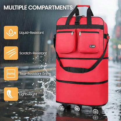 30''36''40''Rolling Duffle Bag with Wheels,Expandable Duffle Bag for Travel for Men Women,Foldable#40''Grey