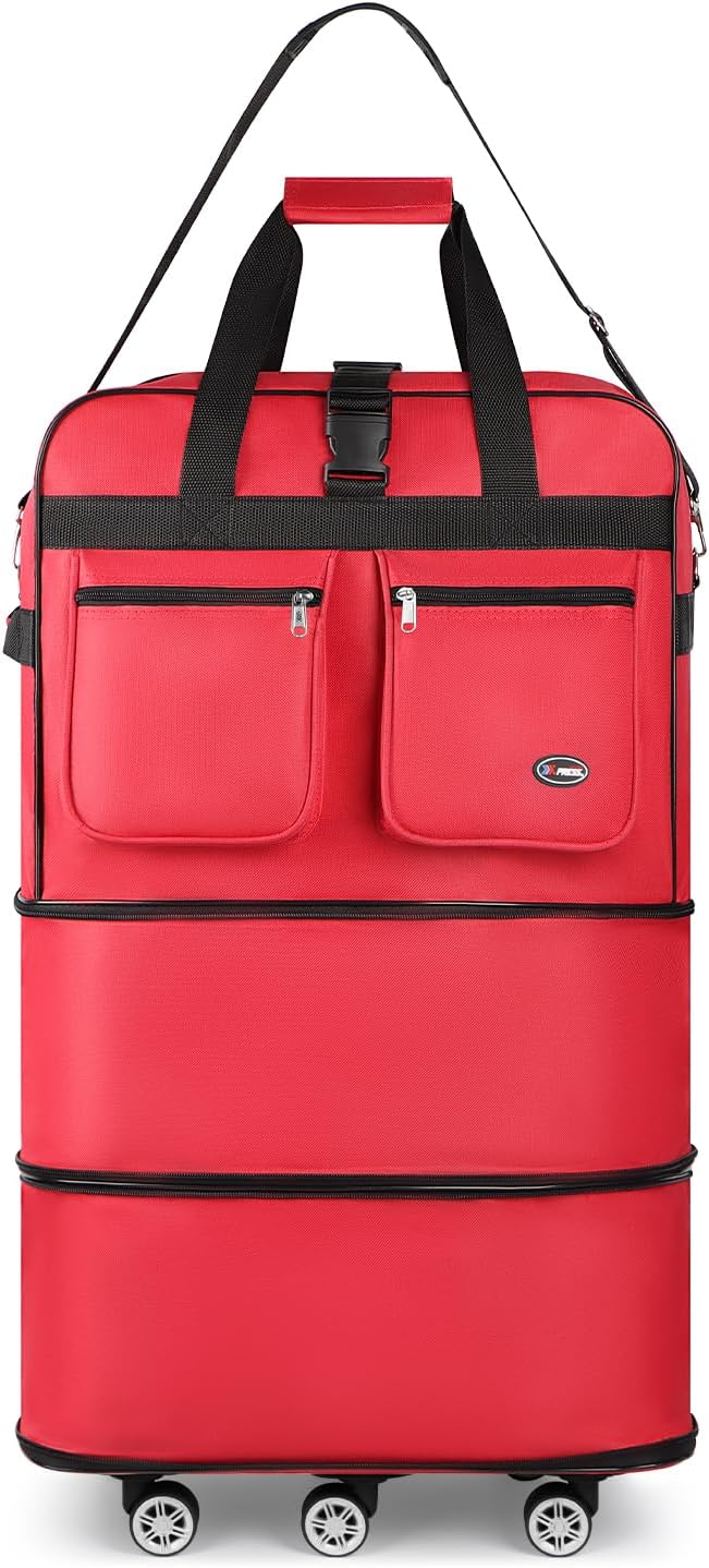 30''36''40''Rolling Duffle Bag with Wheels,Expandable Duffle Bag for Travel for Men Women,Foldable#40''Grey