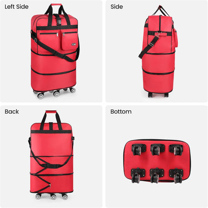 30''36''40''Rolling Duffle Bag with Wheels,Expandable Duffle Bag for Travel for Men Women,Foldable#40''Grey
