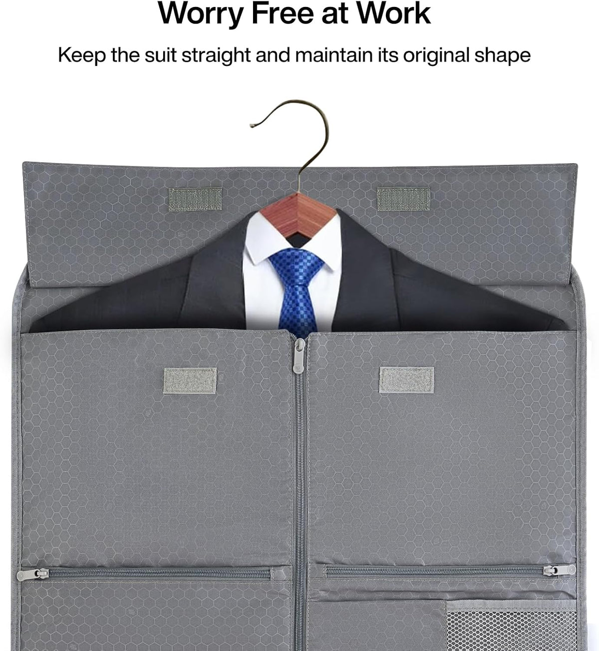 Convertible 2-in-1 Garment Duffel Weekender Bag Carry On Garment Bags for Travel Hanging Clothes Suit Bag Foldable Personal Item Business Overnight Bag with Shoe Compartment, Light Grey