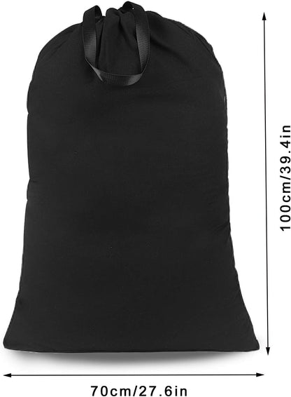 Heavy Duty Laundry Bag with Drawstring and Handle, Extra Large Travel Dirty Clothes Bag for Laundromat and Household, Durable Rip-Stop Laundry Hamper Liner, 28 x 40 Inch , Navy Blue