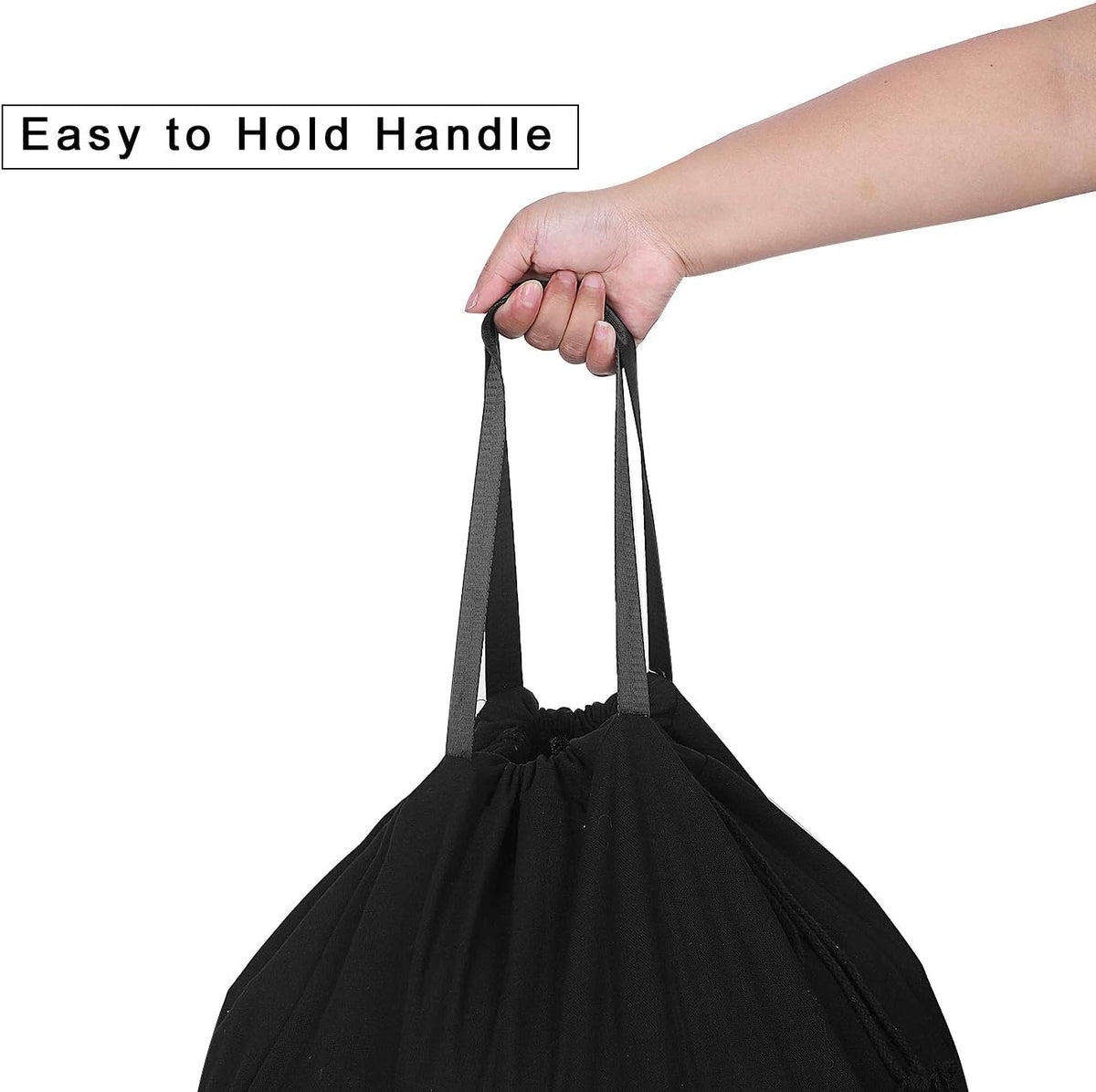 Heavy Duty Laundry Bag with Drawstring and Handle, Extra Large Travel Dirty Clothes Bag for Laundromat and Household, Durable Rip-Stop Laundry Hamper Liner, 28 x 40 Inch , Navy Blue