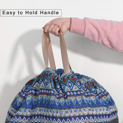 Heavy Duty Laundry Bag with Drawstring and Handle, Extra Large Travel Dirty Clothes Bag for Laundromat and Household, Durable Rip-Stop Laundry Hamper Liner, 28 x 40 Inch , Navy Blue