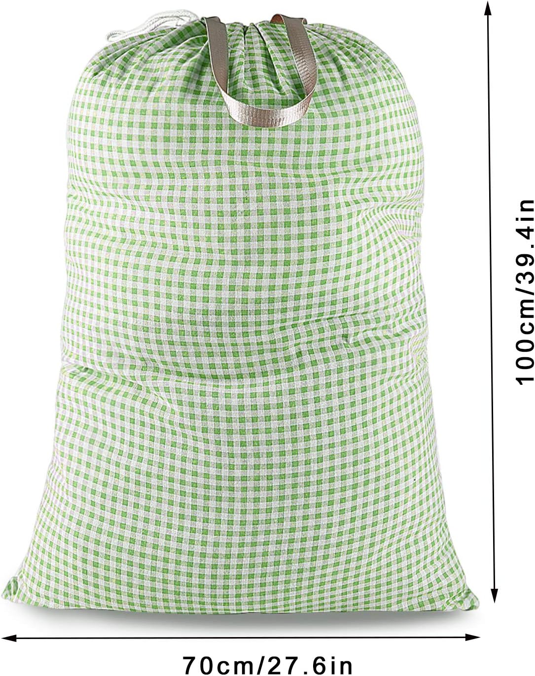 Heavy Duty Laundry Bag with Drawstring and Handle, Extra Large Travel Dirty Clothes Bag for Laundromat and Household, Durable Rip-Stop Laundry Hamper Liner, 28 x 40 Inch , Navy Blue