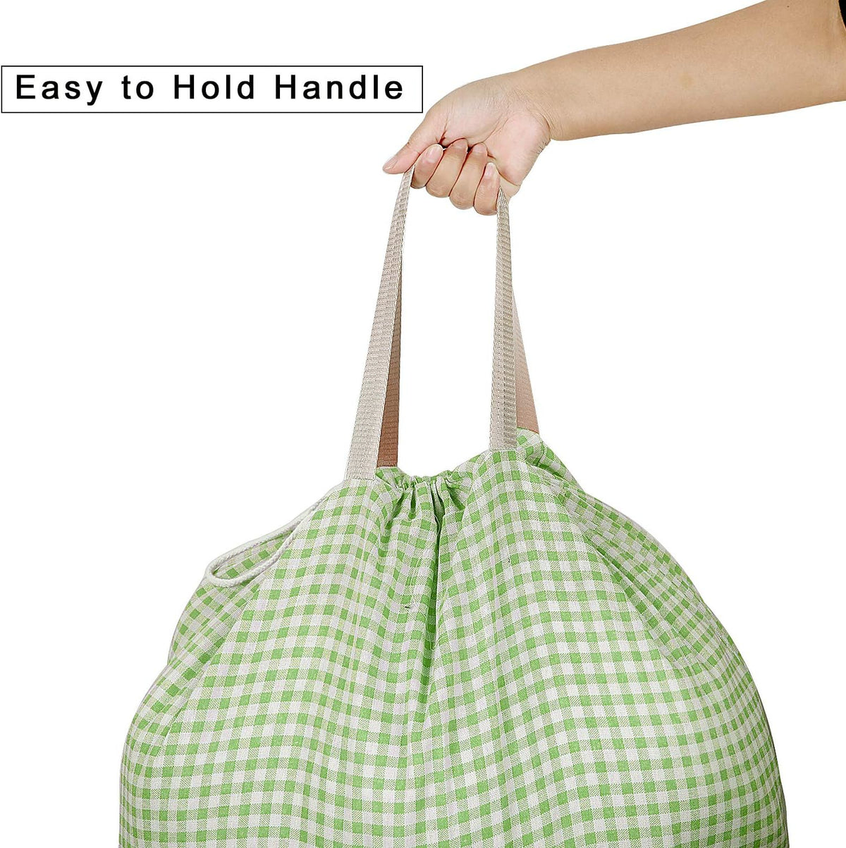 Heavy Duty Laundry Bag with Drawstring and Handle, Extra Large Travel Dirty Clothes Bag for Laundromat and Household, Durable Rip-Stop Laundry Hamper Liner, 28 x 40 Inch , Navy Blue