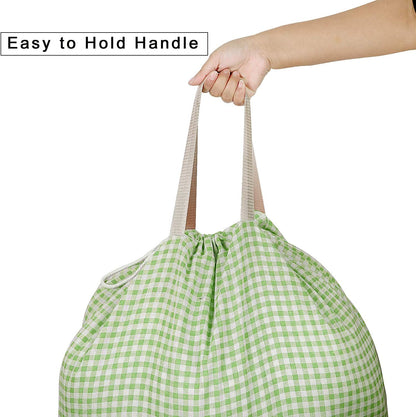 Heavy Duty Laundry Bag with Drawstring and Handle, Extra Large Travel Dirty Clothes Bag for Laundromat and Household, Durable Rip-Stop Laundry Hamper Liner, 28 x 40 Inch , Navy Blue