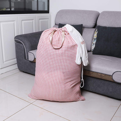 Heavy Duty Laundry Bag with Drawstring and Handle, Extra Large Travel Dirty Clothes Bag for Laundromat and Household, Durable Rip-Stop Laundry Hamper Liner, 28 x 40 Inch , Navy Blue